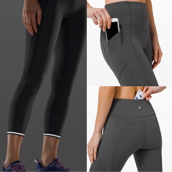 Lululemon All The Right Places Crop II 23" Graphite Grey Size 10 - Picture 5 of 14